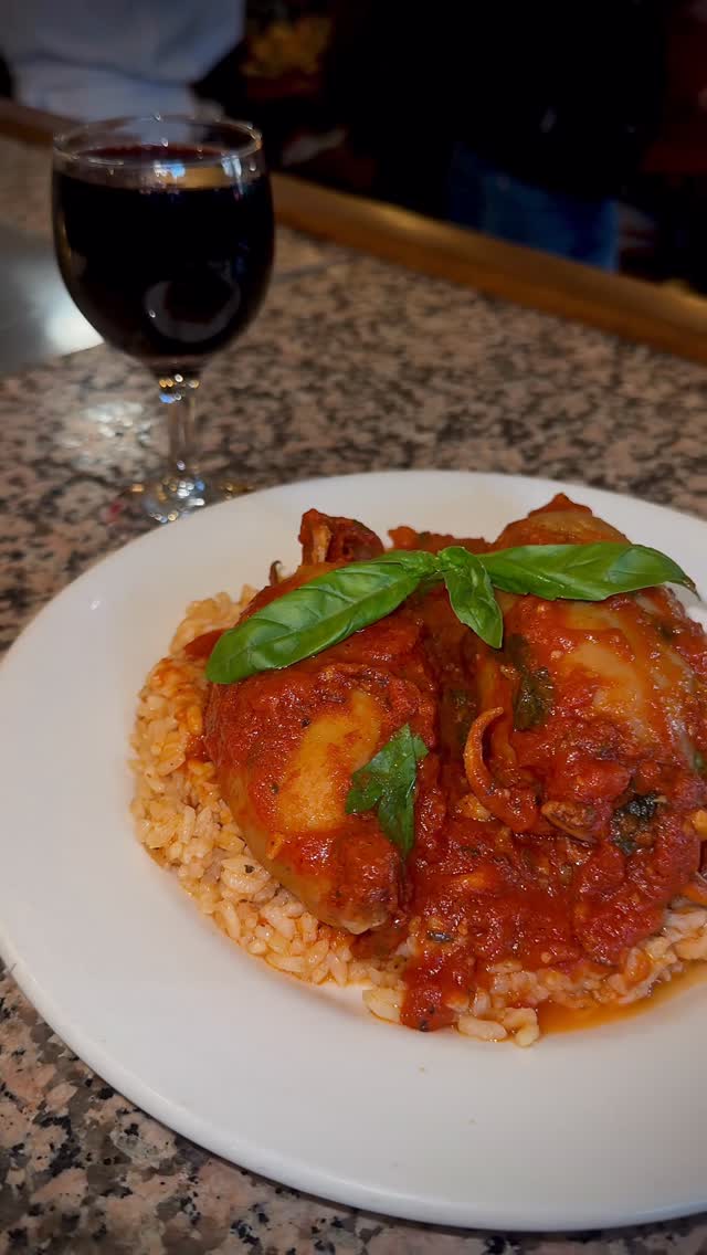 Stuffed calamari dish